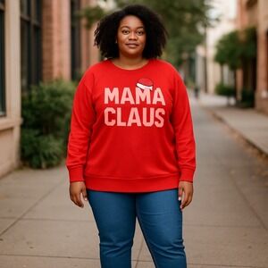 Torrid‎ Mama Claus Christmas Graphic Pullover Holiday Sweatshirt Plus Size 4